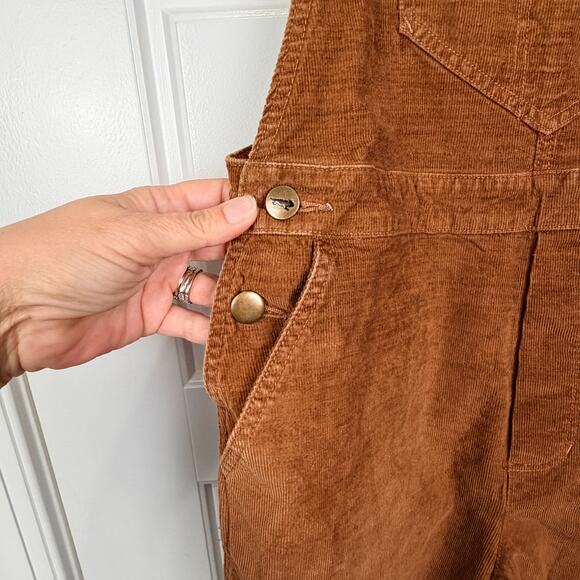 Toad&Co Women's S Brown Karuna Corduroy Wide-Leg Organic Cotton/Hemp Overalls - Picture 7 of 13
